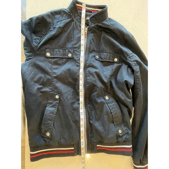 H&M Men's Bomber Navy Full-Zip Jacket Navy Size 42r - Picture 6 of 10
